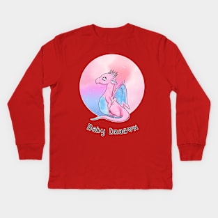 Cotton Candy Baby Dragon Kids Long Sleeve T-Shirt